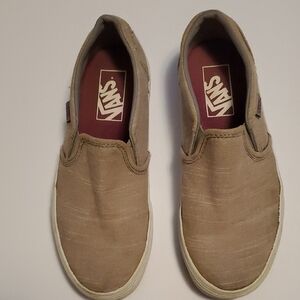 Vans Women's Beige Slip-On Sneakers